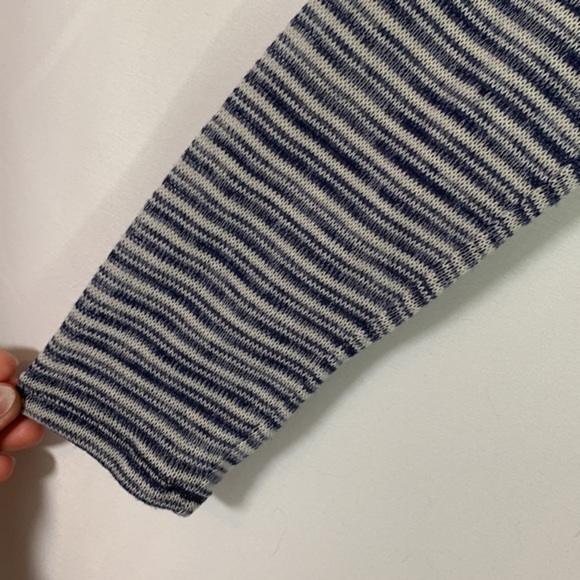 Reitmans Blue & White Striped Cropped Long Sleeve Top - Picture 2 of 7